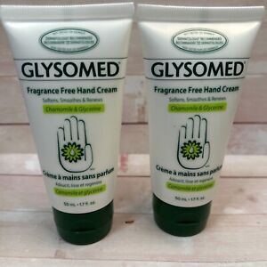 (2)Glysomed Hand Cream Fragrance Free 1.7 Oz 50mL Purse / Travel Size Unscented 