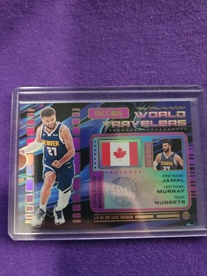 2023-24 Recon Basketball Jamal Murray World Travelers Purple /75 Denver Nuggets  - Image 1 of 2