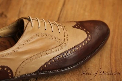 Paul Smith Zapatos Italianos Marrón Beige Cuero Oxford Brogue Para Hombres Reino Unido 10 EE. UU. 11 Foto 1 de 4