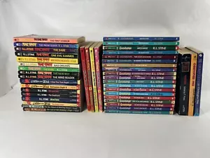 40 +3 Goosebumps R.L. Stine Book LOT Fear Street Thriller 1st Ed Cards Rare 90s - Foto 1 di 24