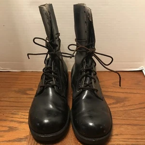 Men's Vintage GJ / Genesco Black Combat Boot GJ 6-75 Sz 5-1/2R Pre Owned - Picture 1 of 11