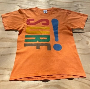 Vintage 80s Hobie Surf Men's T-Shirt Crew Neck Size Large Orange Single Stitch - Picture 1 of 8