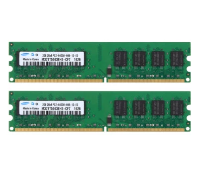 4GB 2X 2GB Samsung 2RX8 PC2-6400 DDR2 800Mhz DIMM Desktop Memory Unbuffered RAM - Image 1 of 4