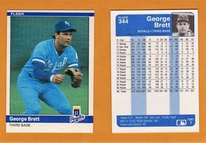1984 Fleer #344 George Brett - HOF - Royals - NM - 716 - 🔥⚾🔥