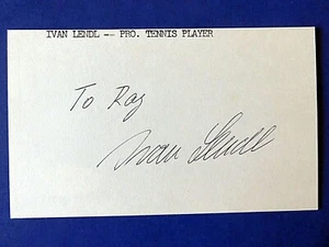 IVAN LENDL SIGNED 3x5 INDEX CARD TENNIS ~ JSA COA - Picture 1 of 2