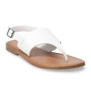 Sonoma White Thong Sandal Women Size  9 11 New Flat Summer Staple - Picture 1 of 1