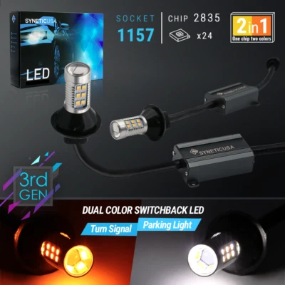 Kit de bombillas LED de señal de giro retroceso de doble color 1157 sin errores Foto 1 de 4