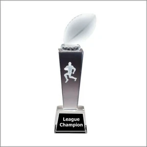 FOOTBALL CRYSTAL AWARD FANTASY FOOTBALL CHAMPION TROPHY FREE ENGRAVING - Picture 1 of 1