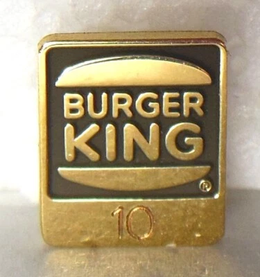 🍔👑 Burger King Co. logo 24K GP employee service award tie pin advertising - Image 1 of 4