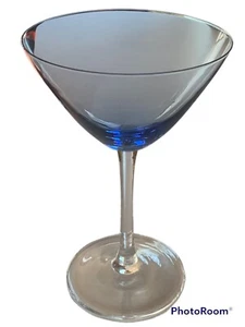 Copas de cóctel, Margarita/Martini, juego de 3 - vidrio artístico hecho a mano acento azul - Imagen 1 de 4