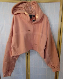 NWT Adidas Ivy Park Shrug Cropped Hoodie Lt Orange Pullover Women's Size L - Picture 1 of 7