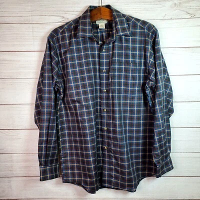 Camisa de hombre LL Bean manga larga abotonada algodón a cuadros 100 % algodón mediana regular Foto 1 de 4