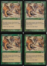 MTG: RABID WOLVERINES Exodus COMMON; played, Excellent condition x4