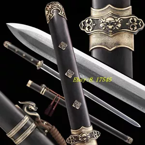 Functional Sword Damascus Folded 1095 Steel Battle Ready Chinese KungFu Dao Jian - Picture 1 of 11