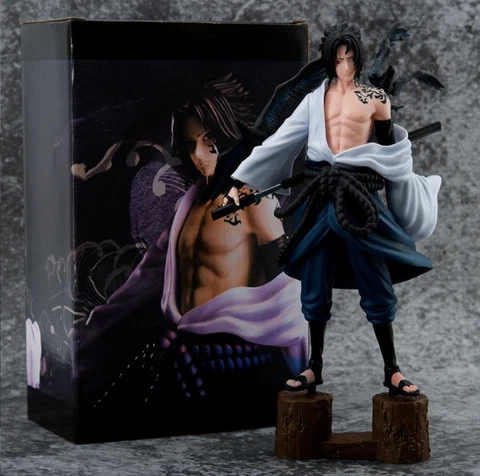 Naruto Shippuden Uchiha Sasuke PVC Action Figure Statue toys In Box 27cm Cover