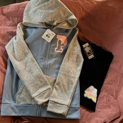 $74 Niñas Grande 12/14 Puma Cremallera Polar Sudadera con Capucha y Leggings Conjunto Foto 1 de 3