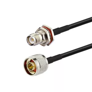 HF Low Loss Koax Kabel N Typ Stecker auf RP-TNC Buchse gerade Zopf KSR195 50cm - Bild 1 von 3
