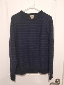 LL BEAN Men’s Knit Striped Sweater 100% Cotton Sz Medium Regular B3 - Picture 1 of 6