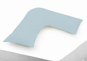 V shaped Pillowcase Orthopaedic Maternity Pillow in Duck Egg Side Popper Opening - Picture 1 of 1