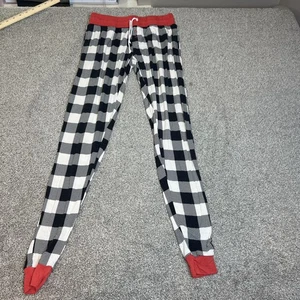 Little Sleepies Pajama Pants Womens XS Black White Buffalo Plaid Bamboo Lounge - Picture 1 of 12