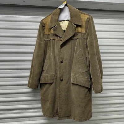 Vintage 80s Woolrich Distressed Professor Corduroy Peacoat Size 44 Long READ - Image 1 of 4