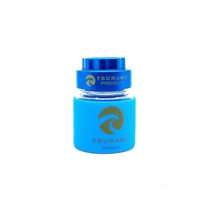 Tsunami Premium Metal Grinder Air Tight Glass Jar With Locking Lid, Blue - Picture 1 of 1