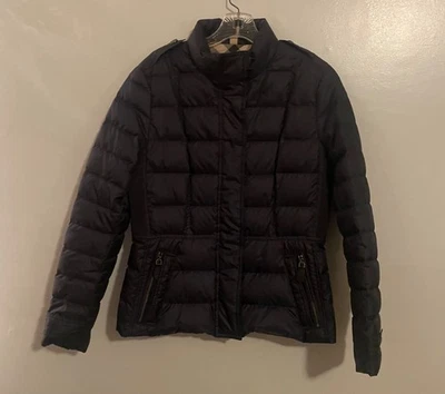 美丽的 EUC BURBERRY BRIT 女式女式大号黑色外套夹克  — 第 1/4 张图片