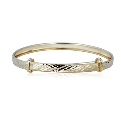 AVORA 10K Gold  Adjustable Bangle Bracelet : 1.5" - 2" Diameter - Image 1 of 3