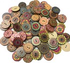 200 PCS Wood Buttons, Vintage Wood Buttons with 2 Holes for DIY Sewing Craft