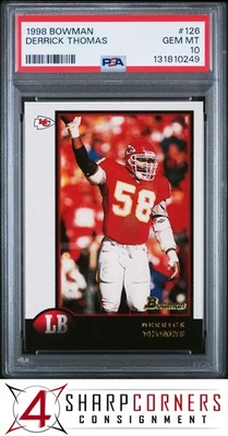 1998 BOWMAN NO126 ДЕРРИК ТОМАС НАЧАЛЬНИКИ HOF PSA 10 - Изображение 1 из 3
