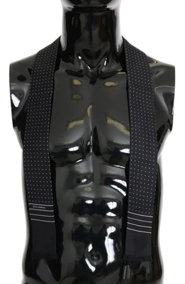 Auténtica bufanda de seda con lunares azul oscuro Dolce & Gabbana para hombre Foto 1 de 4