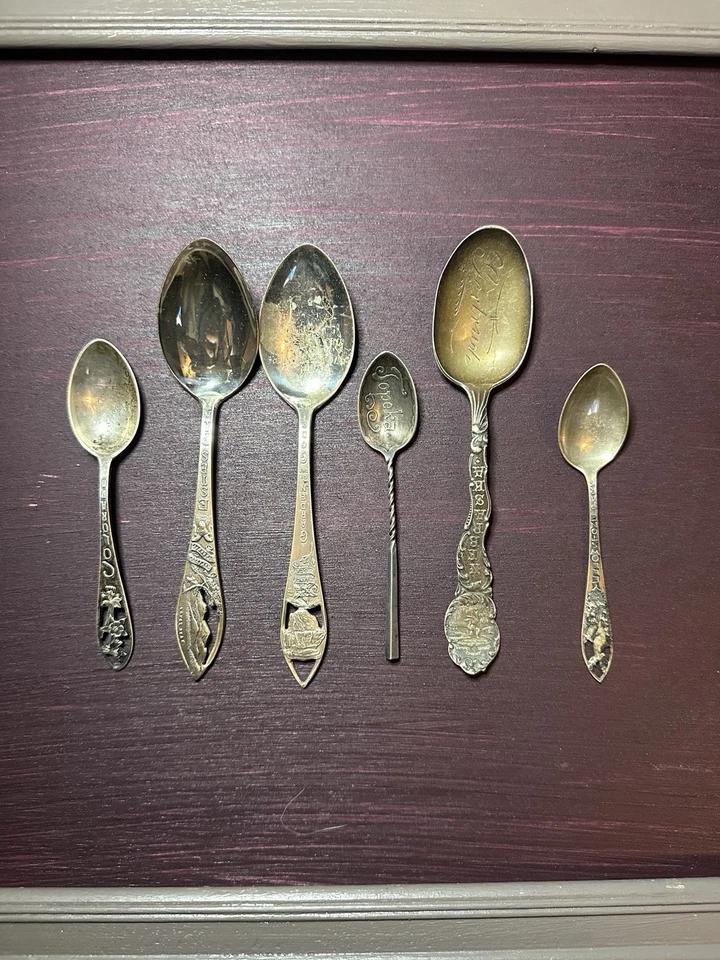 Lote de cucharas de plata de ley - todas marcadas - 82 gramos - 2,89 OZ - Yellowstone Foto 1 de 4