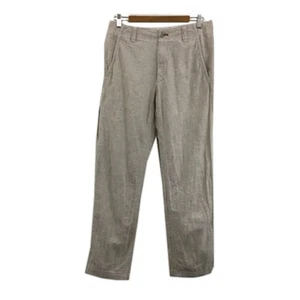 Eddie Bauer Pants Straight Long Linen Logo Plain 31x29 Beige (please check Used - Picture 1 of 6