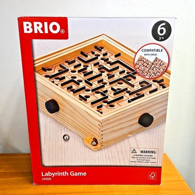 BRIO Labyrinth Game 34000 Made In Sweden Good Condition with Box and 1 Ball - Image 1 of 4