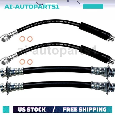 Kit de manguera hidráulica de freno trasero delantero 4 piezas para Chevrolet Cavalier 1995-2005 Foto 1 de 4