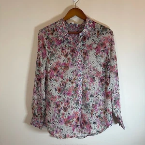 Liverpool Los Angeles Damen Blusentop mit Blumenmuster und Knopfleiste Größe L - Bild 1 von 9