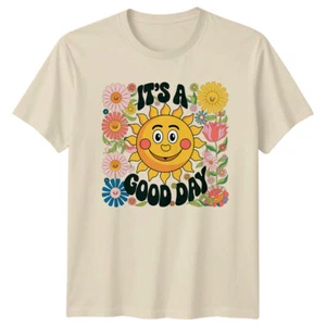 It's A Good Day Sunshine Flower Power Retro T-Shirt Motivational - Picture 1 of 10