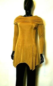 TUNICA TOP JOE BROWNS ORO SUPER SLINKY COLLO IN COWL taglia 12 - Foto 1 di 5
