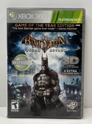 Batman Arkham Asylum (Microsoft Xbox 360, 2010) - Platinum Hits w/ Manual Incld. - Image 1 of 3