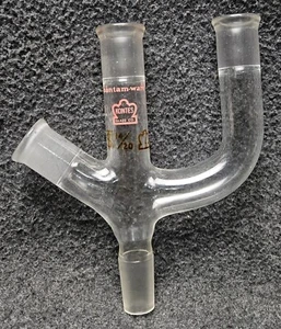 Kontes Bantam Ware Glass 14/20,  45º Angled Joint Claisen Distillation Adapter  - Picture 1 of 3