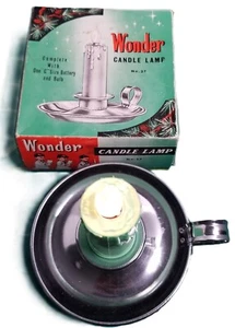 Vintage Wonder Candle Lamp Operates One C Battery Decoration Aladdin Lamp Effect - Picture 1 of 7