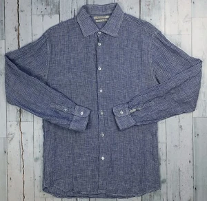Scotch & Soda Linen Blend Boys Large Long Sleeve Check Shirt Button Up EUC - Picture 1 of 5