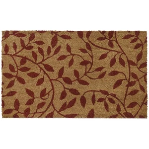 Kate Aurora Rustic Leaves Coir Bristled Outdoor All Season Welcome Mat - 18"x30" - Picture 1 of 3
