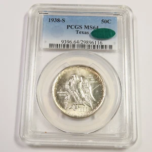 1938 S PCGS CAC MS64 - Silver Texas Commemorative Half Dollar 50c US Coin 53112A - Picture 1 of 2