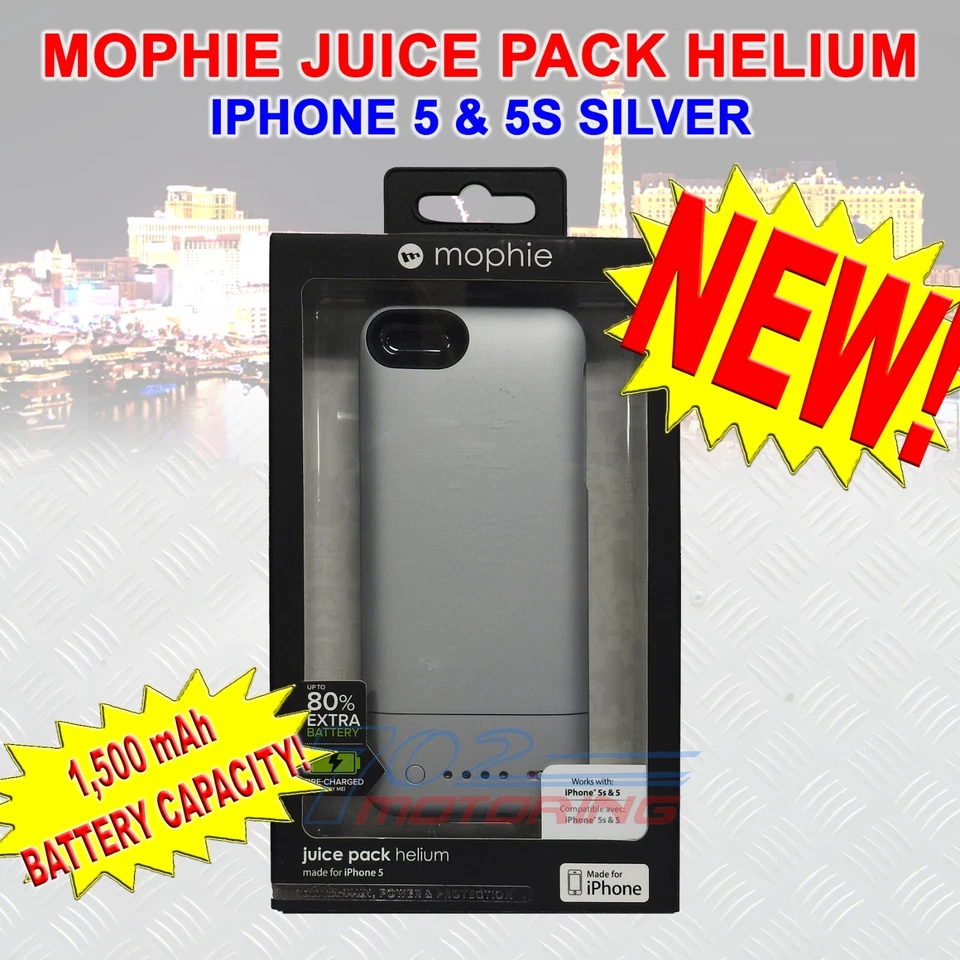MOPHIE JUICE PACK HELIUM 适用于 iPhone 5 / 5S (1,500MAH) 80% 额外电池 - 银色 — 第 1/2 张图片