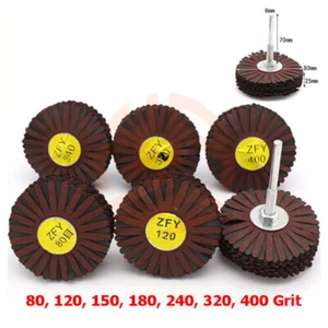 Abrasive Sanding Flap Wheel Mop Discs Sandpaper 80#~400# Polish Rotory Tool 80mm - Picture 1 of 7