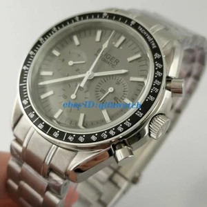 BLIGER Gray 40mm Automatic Men Watch Date Day Indicator steel Band bracelet  - Picture 1 of 6