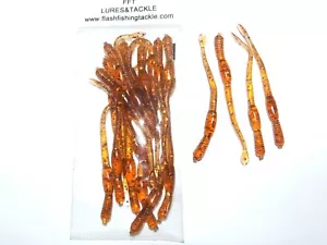 20 x GLITTER EARTH WORM LURE 80mm HOOK BOAT BEACH FISHING TROUT DROP SHOT - Picture 1 of 3