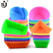 Silicone Mold Heart Cupcake Muffin Baking Nonstick Heat Resistant Reusable Molds