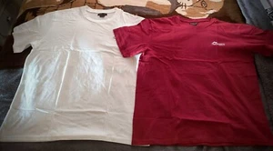 2 x Atlas for Mens 'Adventure' 100% Cotton T-Shirts (Red & White) XXL (New) - Picture 1 of 4